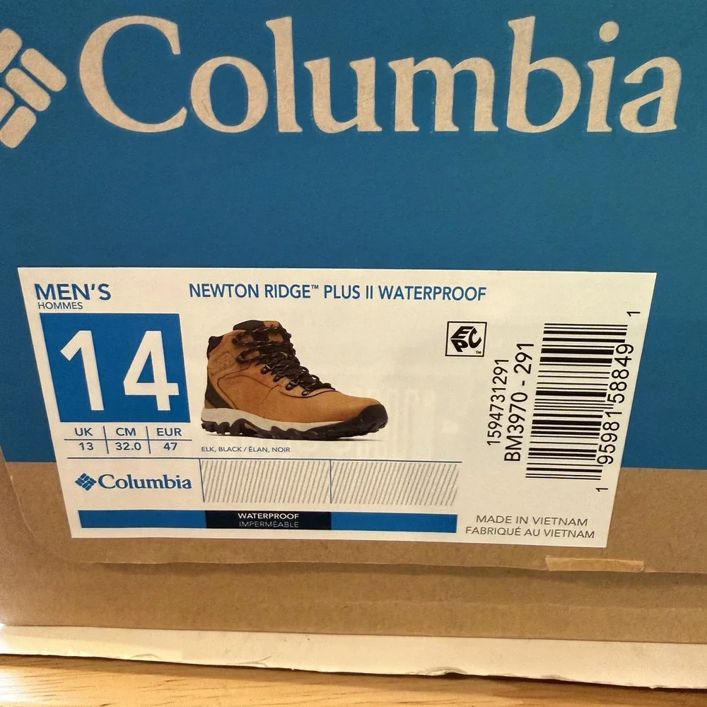 Columbia Men's Sz 14 Newton Ridge Plus II Waterproof Hiking Boots